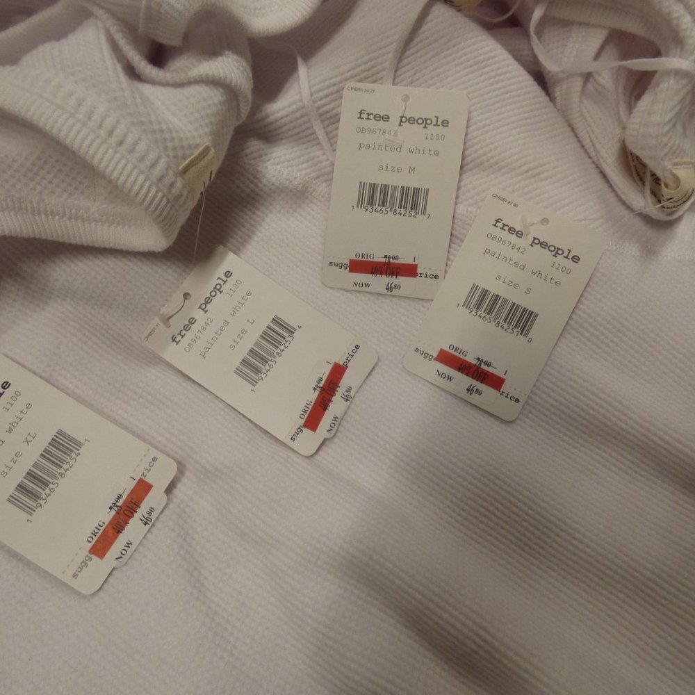 $78.00 Free People Amelia Thermal Top, White - Picture 4 of 11